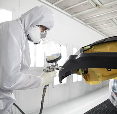Collision Center Technician Painting a Vehicle | Maverick Toyota ES in Lemon Grove CA