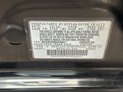 2017 Nissan Versa 1.6 S Plus