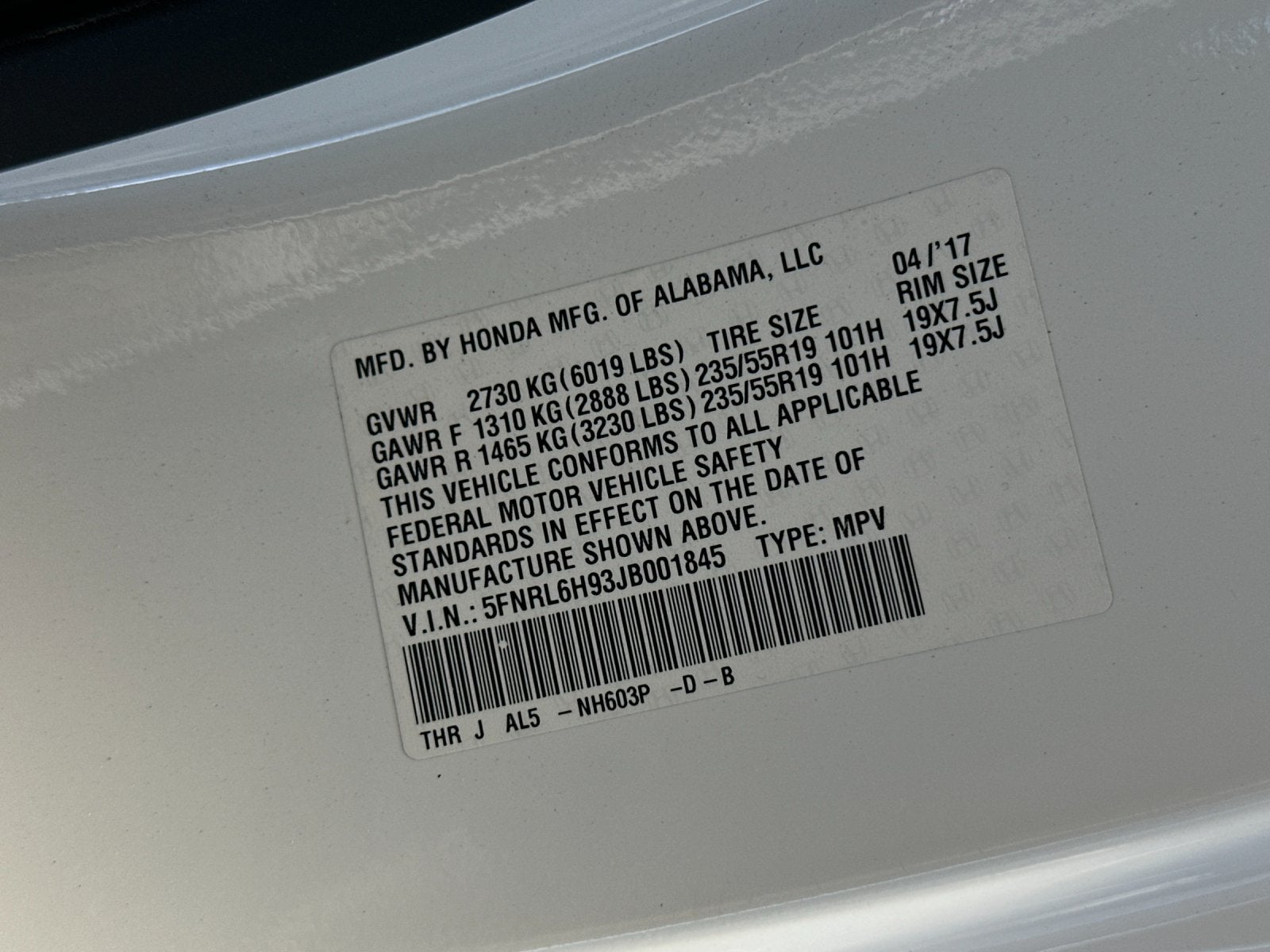 2018 Honda Odyssey Elite