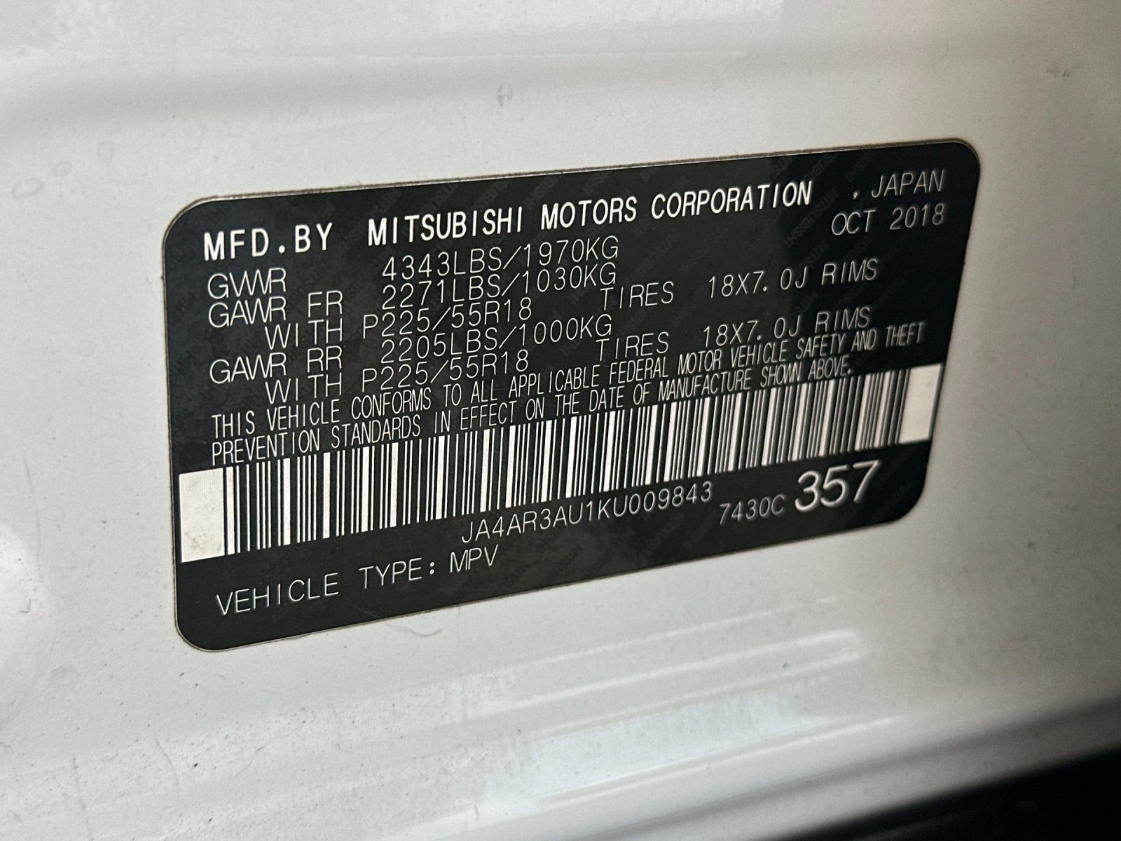 2019 Mitsubishi Outlander Sport 2.0 ES