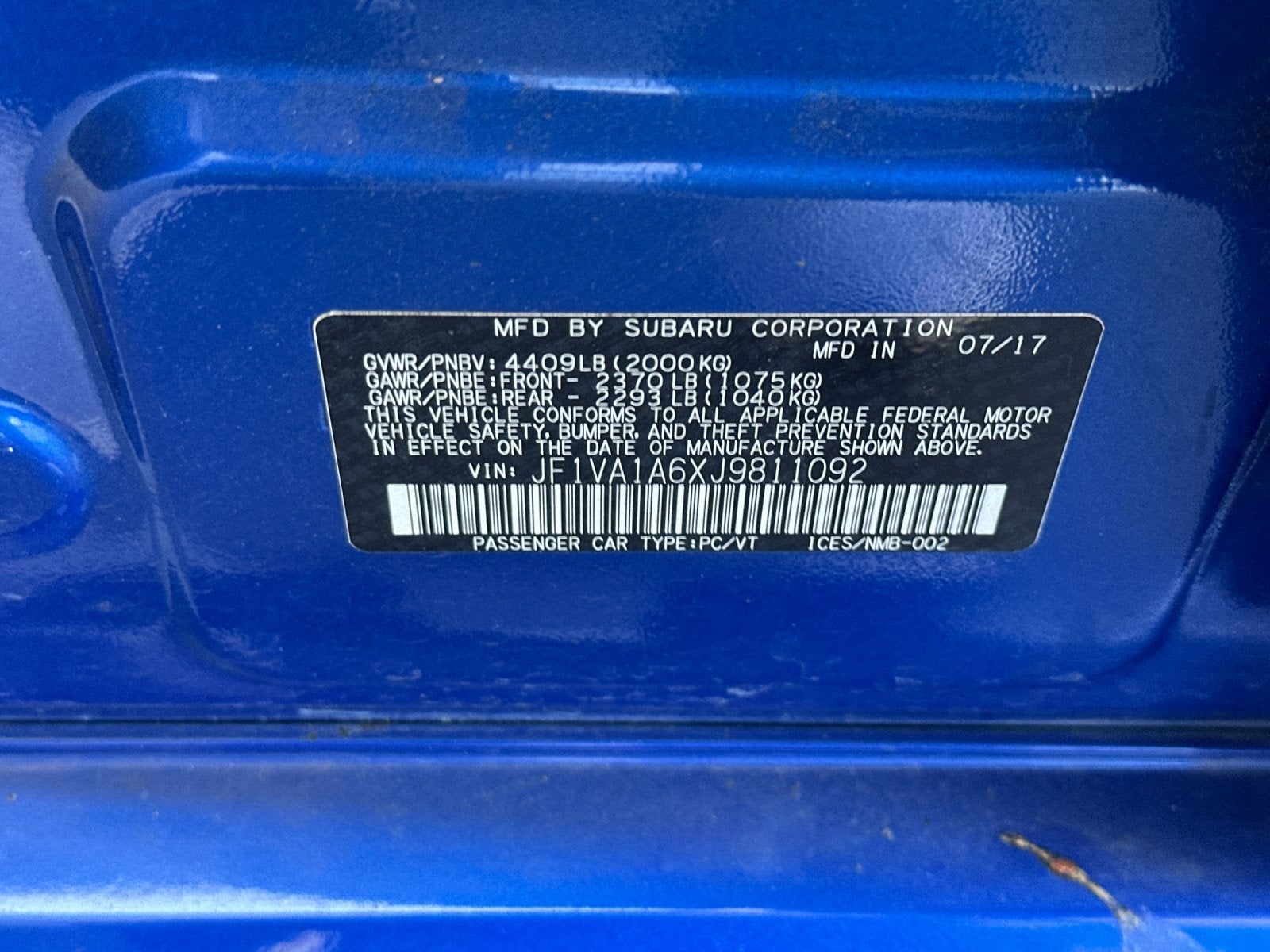 2018 Subaru WRX Base