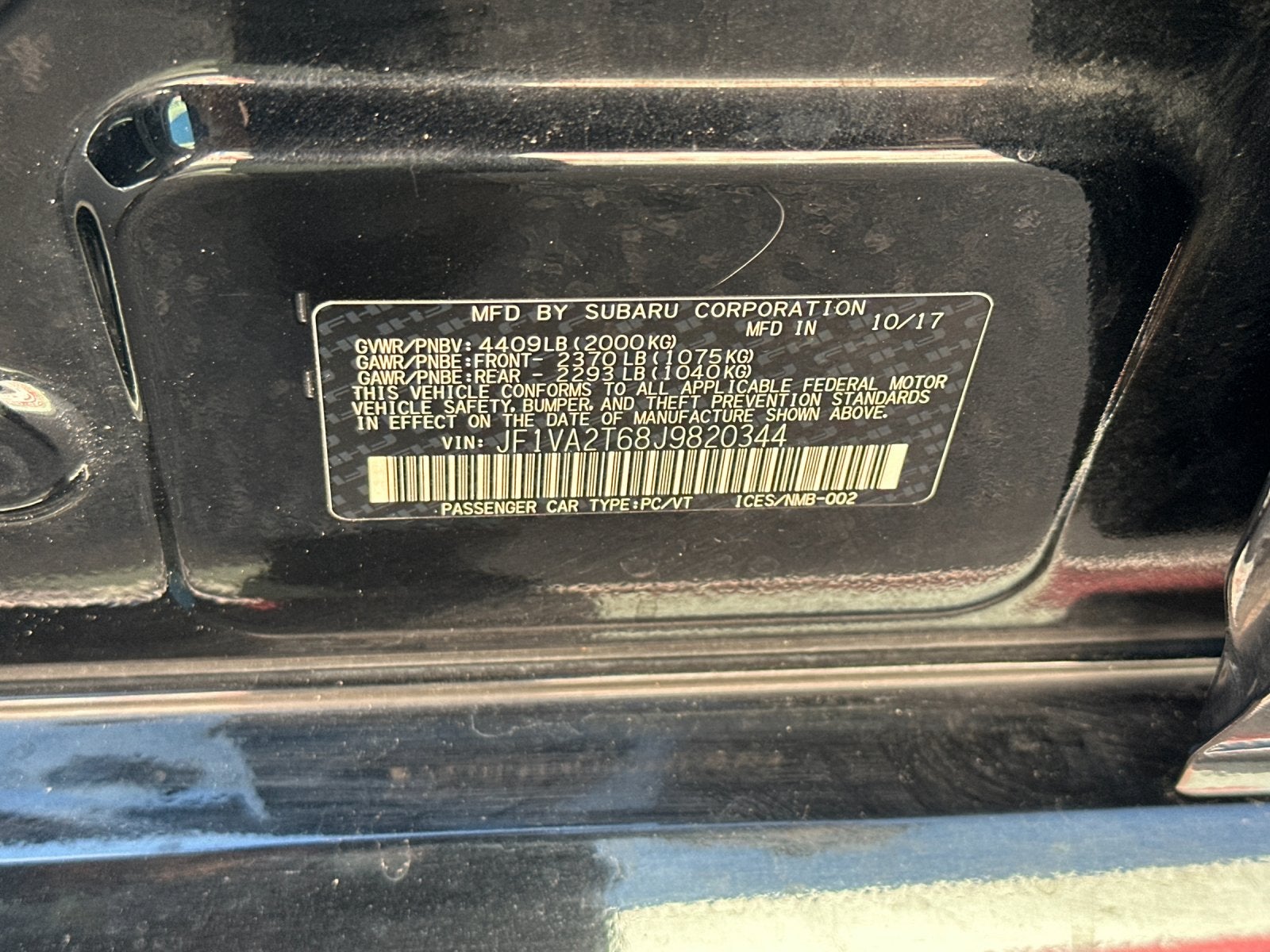 2018 Subaru WRX STi Limited