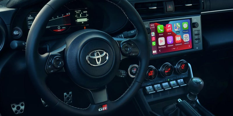 The interior of a car